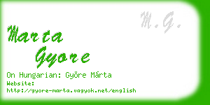 marta gyore business card
