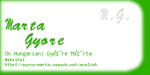 marta gyore business card